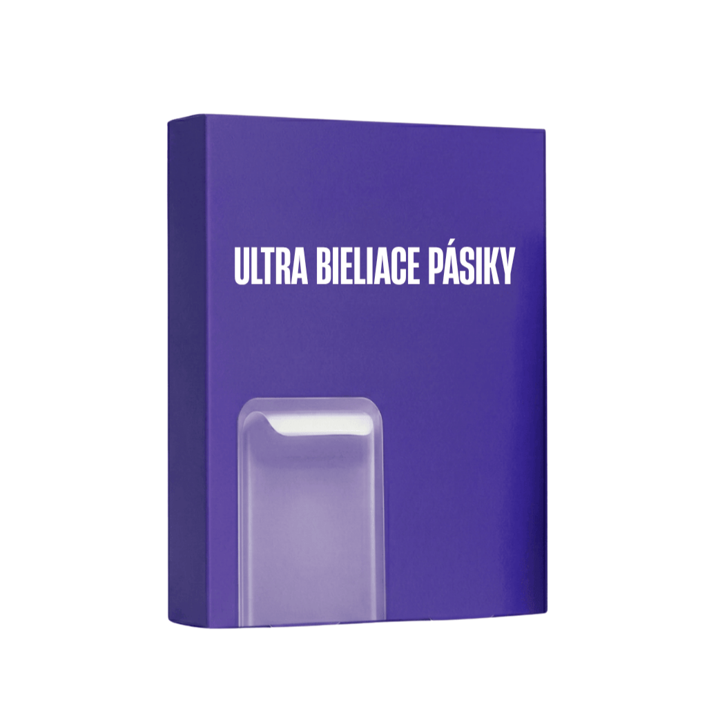 Balenie produktu Ultra bieliace pásiky pre žiarivý úsmev a ústnu starostlivosť.