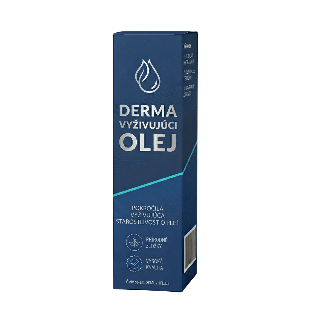 Derma Vyživujúci Olej v elegantnom obale, ponúkajúci výživu a starostlivosť o pleť s prírodnými zložkami.