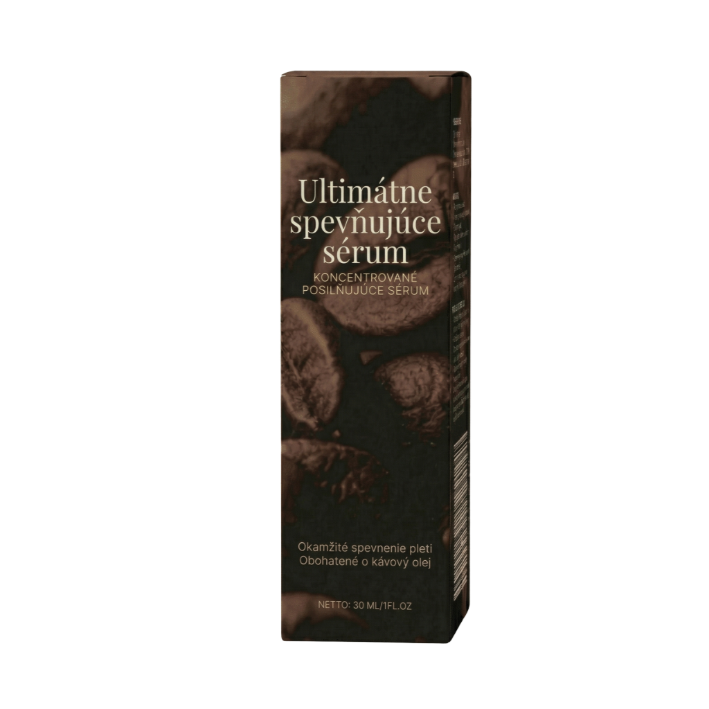 Obal produktu Ultimátne spevňujúce sérum, koncentrované posilňujúce sérum, na podporu krásnej pleti.