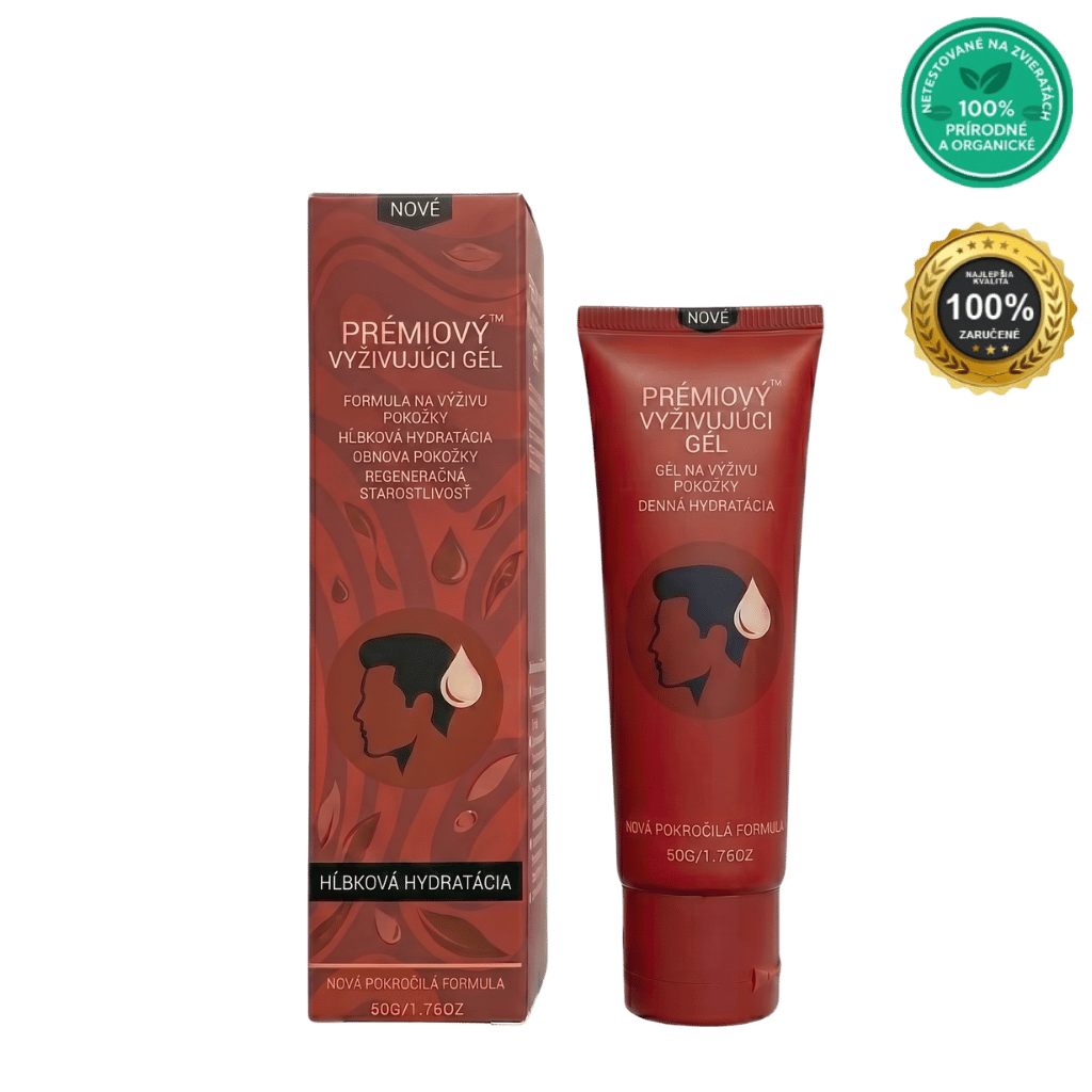 Prémióvý vyživujúci gél na hydratáciu pleti, 50g, s certifikátom 100% prírodné a organické.