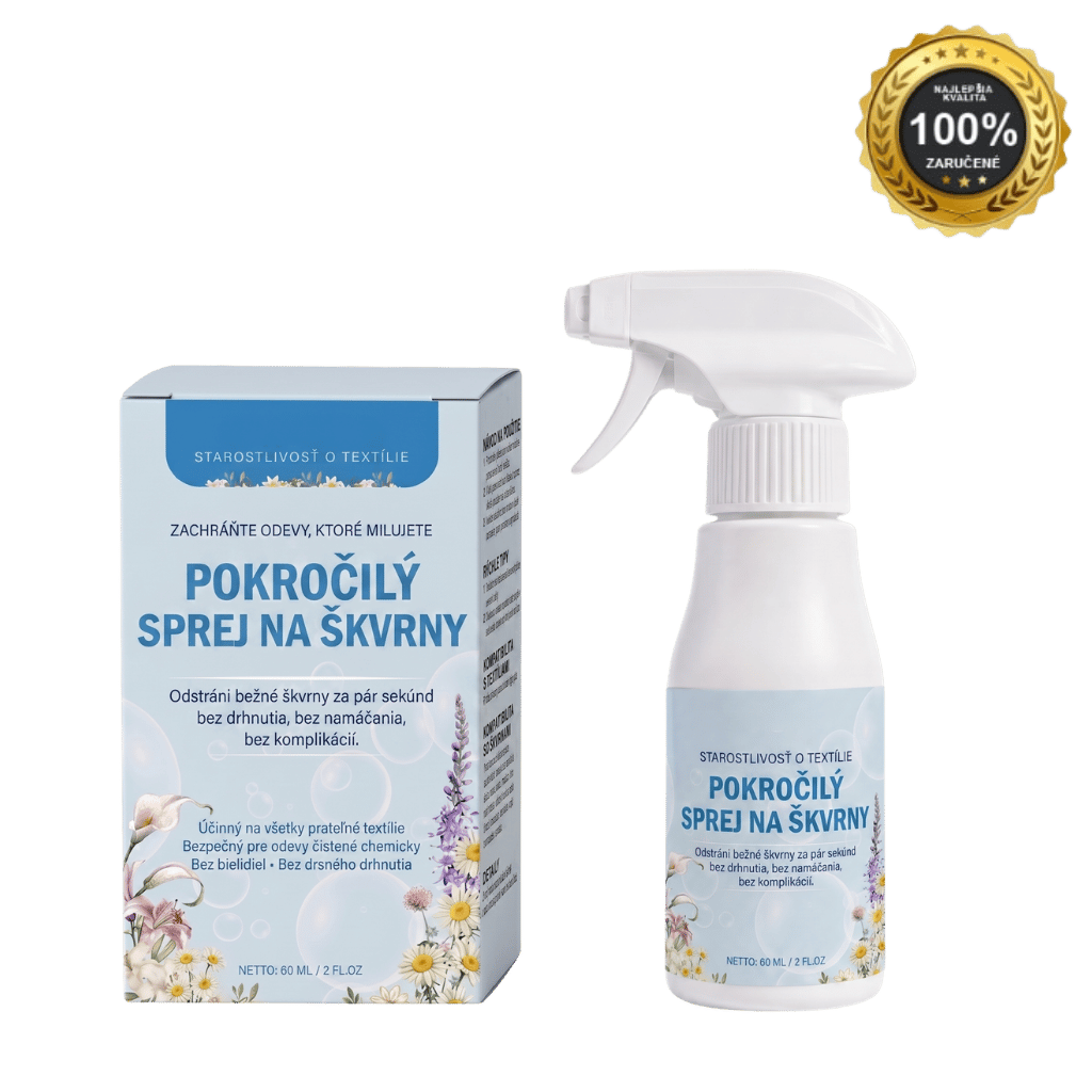 Pokročilý neiontový emulgačný sprej na bielizeň v spreji a obale s certifikátom 100% záruky.