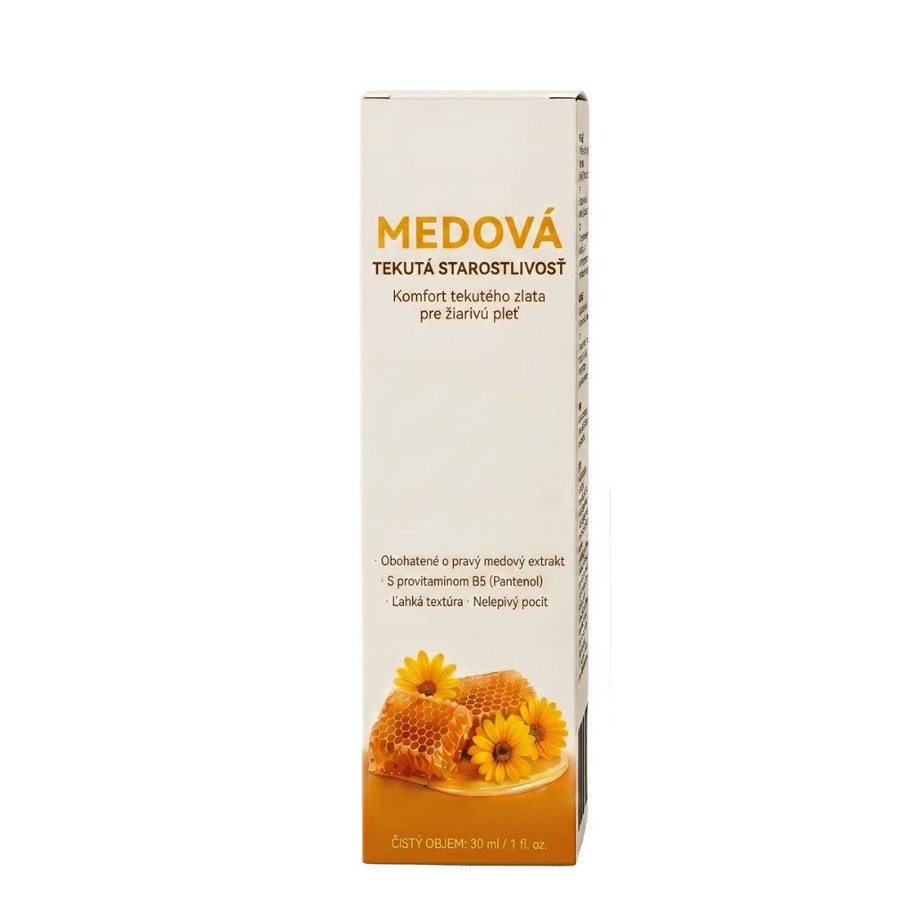 Medová tekutá starostlivosť - produkt na jemnú starostlivosť o pleť s medovým extraktom a vitamínom B5.