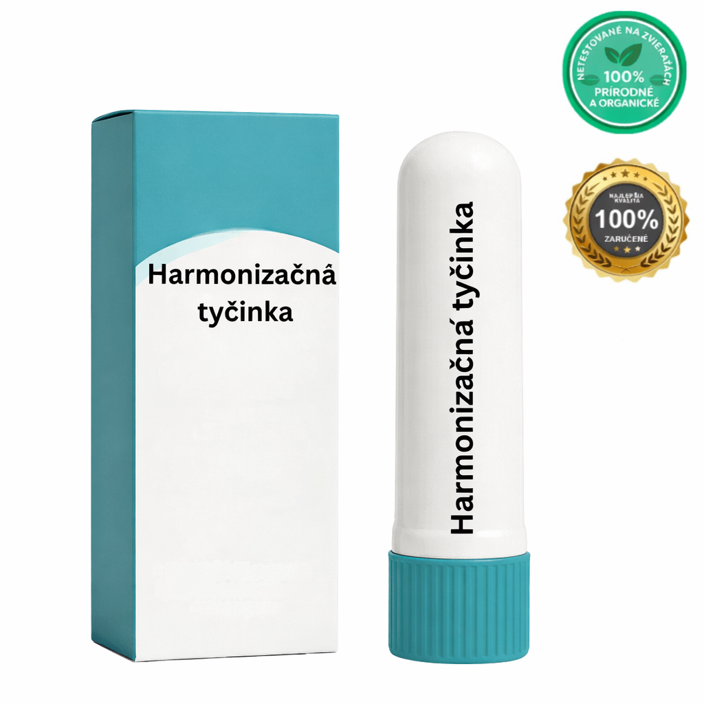Harmonizačná tyčinka v obale, kozmetický produkt na starostlivosť o pleť s prírodným zložením.