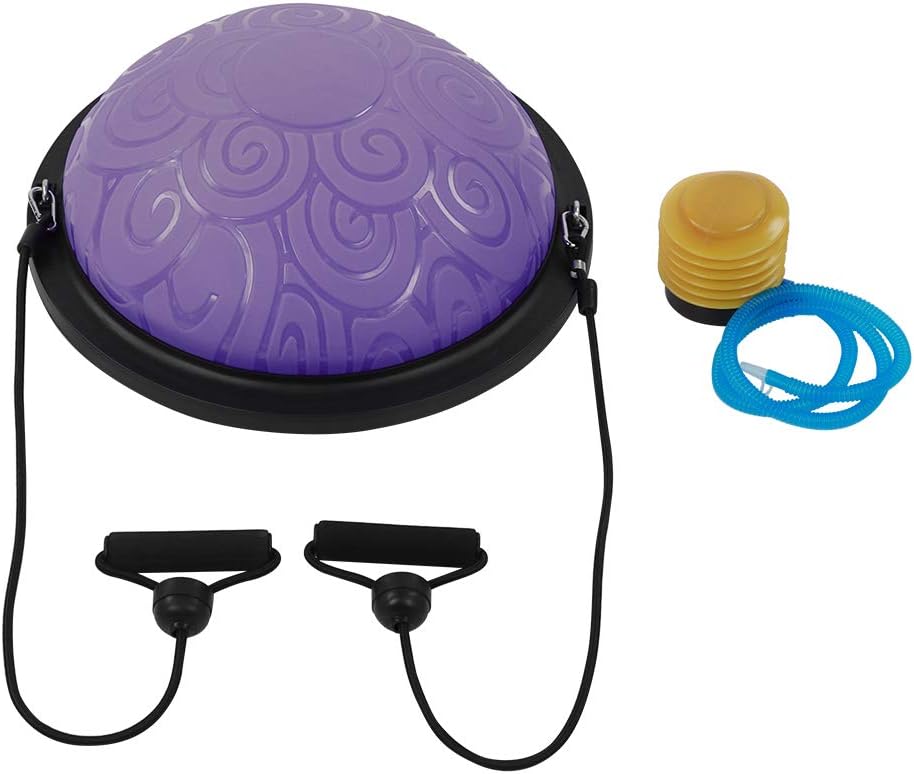Ahoj Krása BalanceCore training tool with purple dome, resistance bands, and adjustable difficulty accessories.
