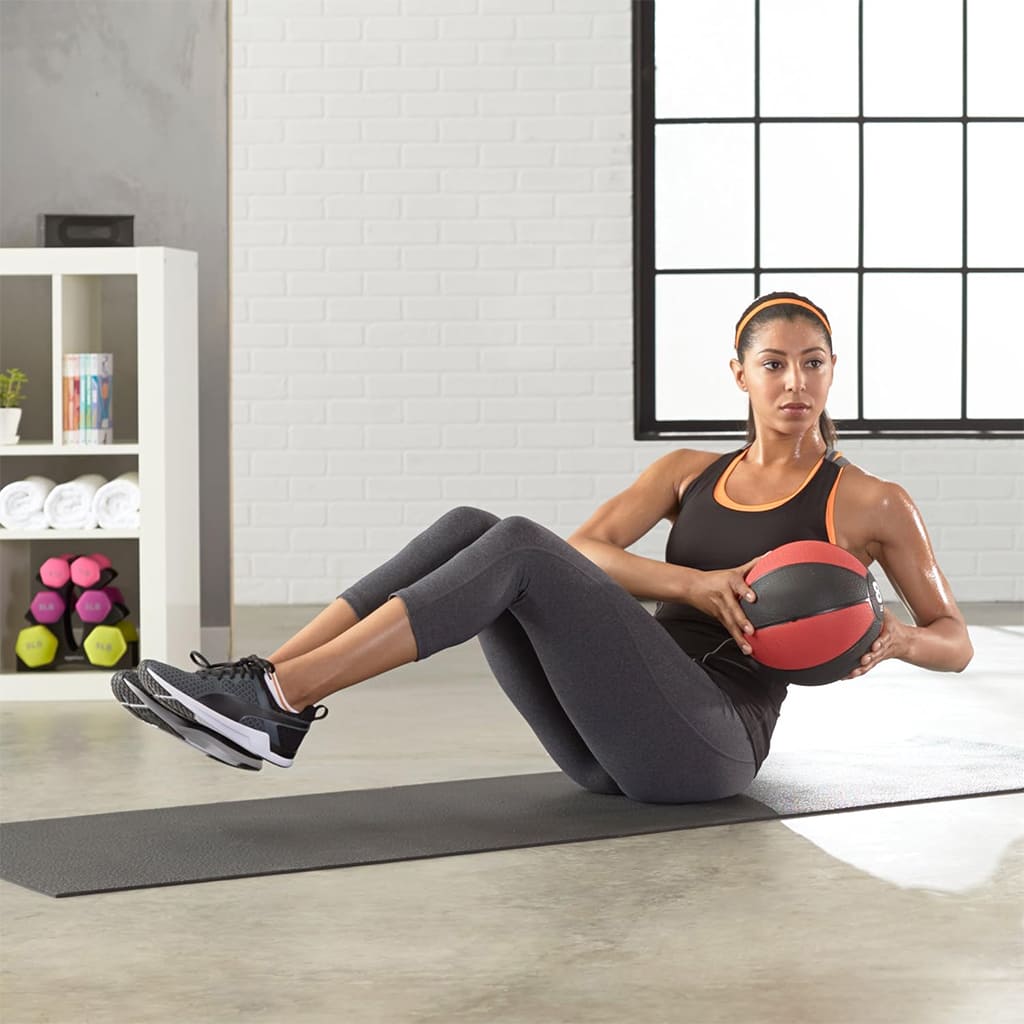 Ahoj Krása CoreSphere used for core strength training and coordination exercises at home or gym.